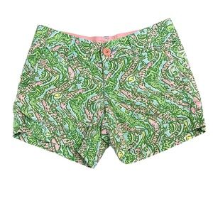 Lilly Pulitzer Green and Pink Patterned Shorts